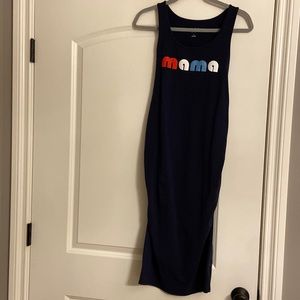 Navy Maternity midi dress.